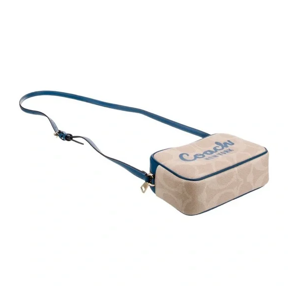 Coach Signature Beige and Blue Crossbody Bag - Picture 5 of 8